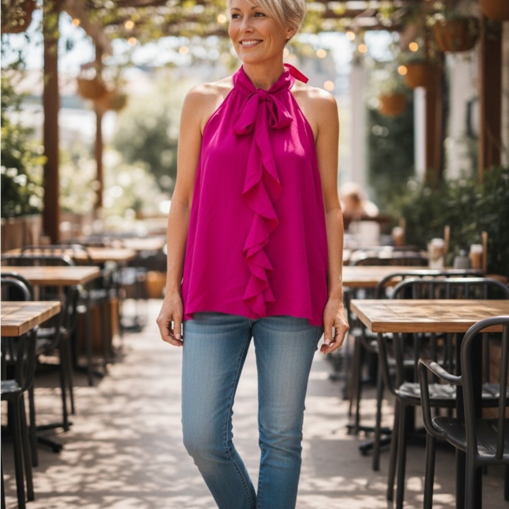 Banana Republic Fuchsia Halter Blouse
